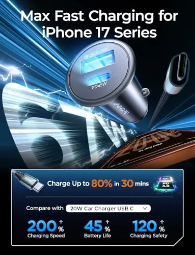 AINOPE 67.5W Car Charger Review: USB-C Fast Charger image 2