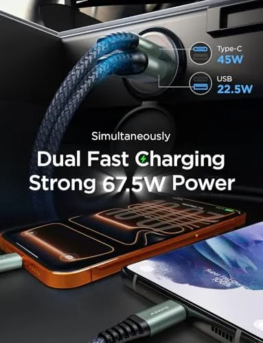 AINOPE 67.5W Car Charger Review: USB-C Fast Charger image 3