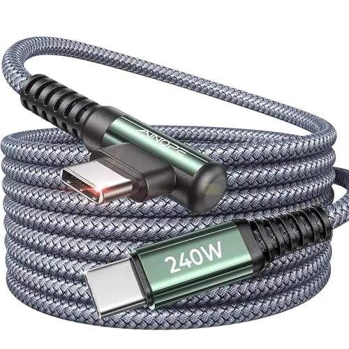 AINOPE 240W USB-C Cable Review: 10ft Right-Angle Charger