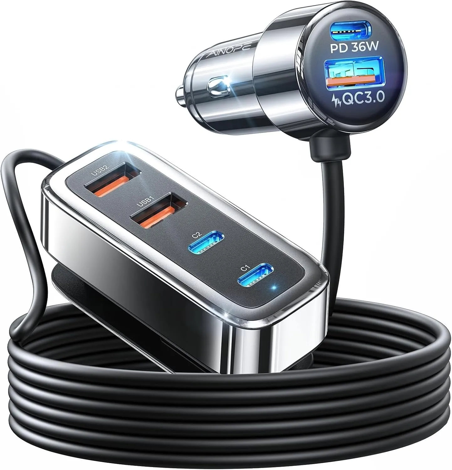 AINOPE 108W Car Charger Review: 6-Port Road Trip Charger image 8