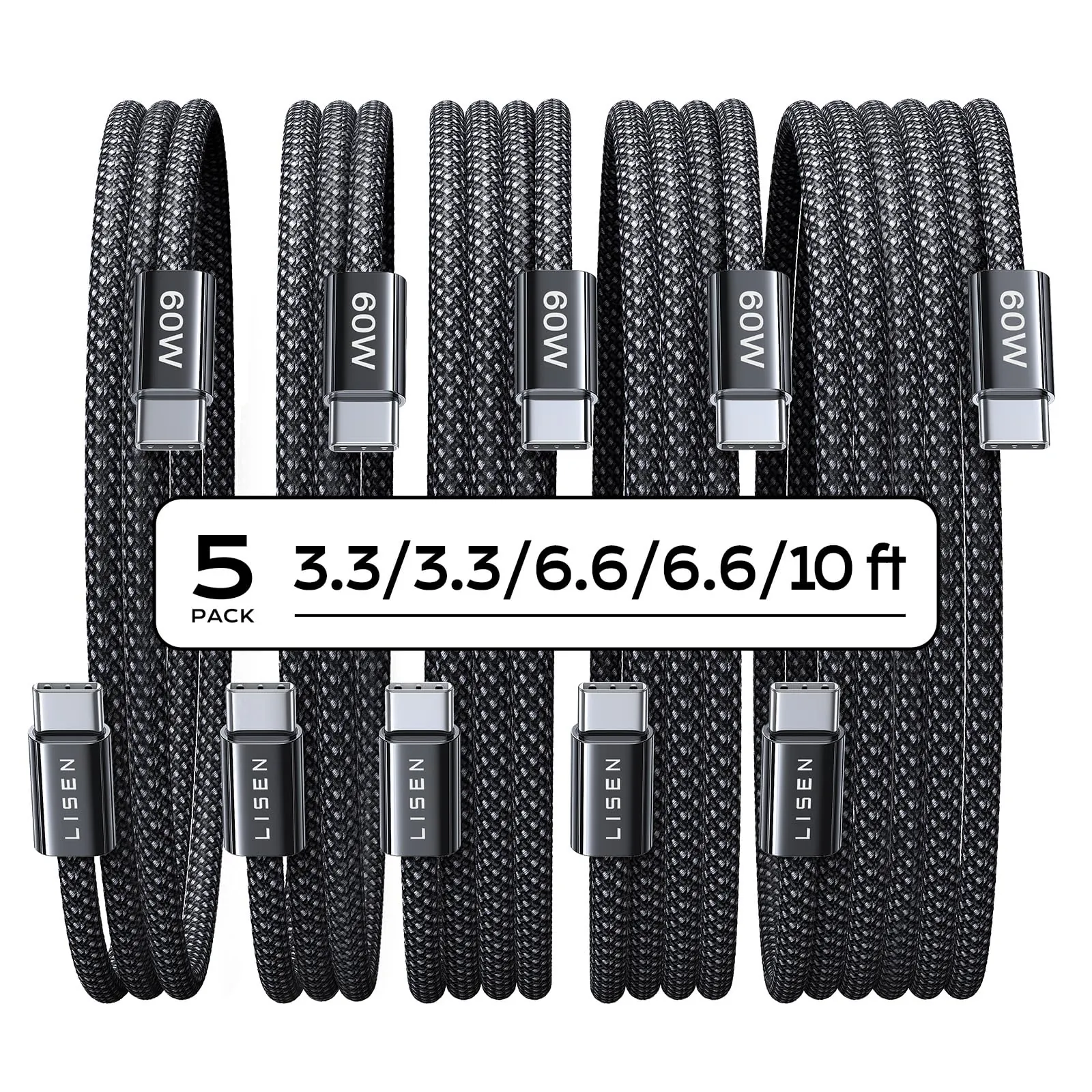LISEN USB C to USB C Cable Review: 5-Pack Charging Cables image 8