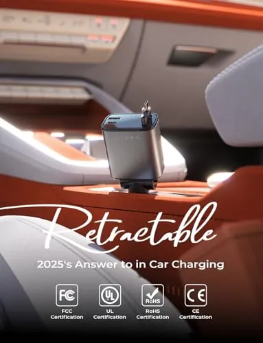 LISEN Retractable Car Charger Review: 84W USB-C Car Charger image 2