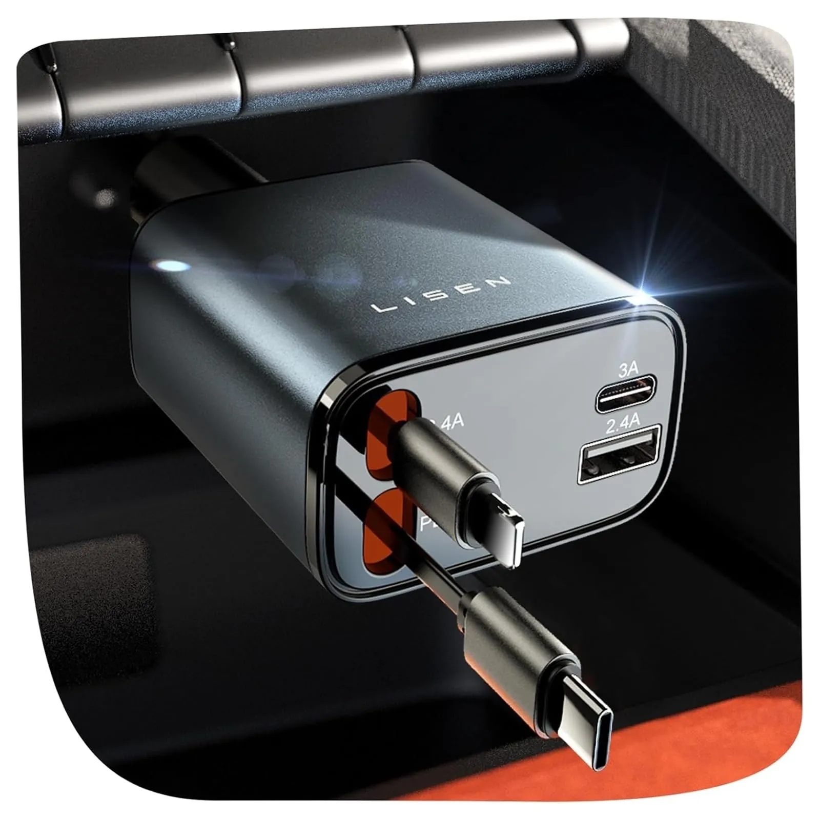 LISEN Retractable Car Charger Review: 84W USB-C Car Charger image 8