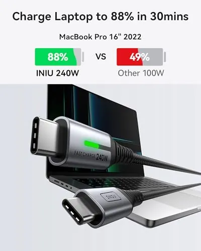 INIU 240W USB-C to USB-C Cable Review image 3