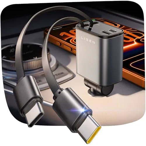 LISEN Retractable Car Charger Review: 75W USB-C...