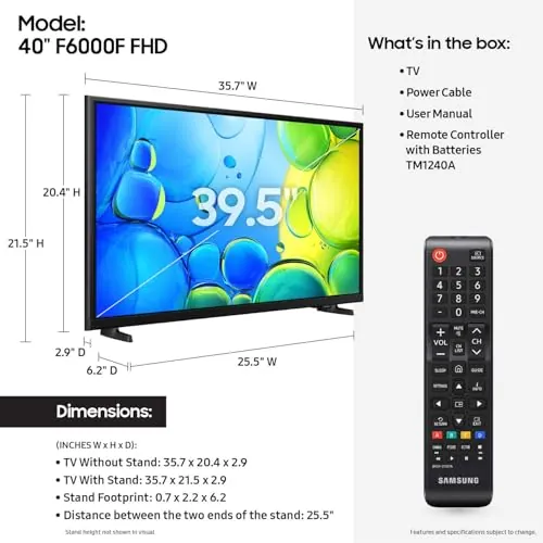 SAMSUNG 40-Inch F6000 Smart TV Review & Ranking image 2