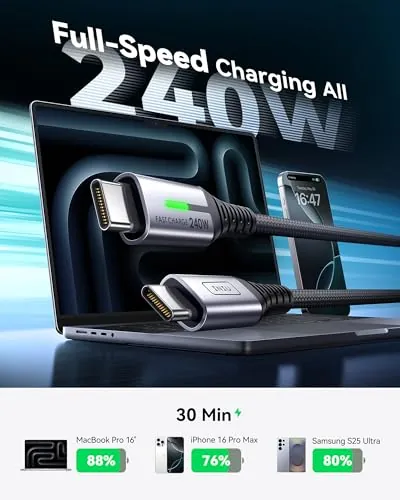 INIU 240W USB-C Cable Review: Fast Charging Cable Ranked image 2