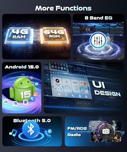 Podofo Android 15 Double Din Car Stereo Review image 7