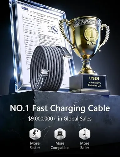 LISEN 240W USB-C Cable Review: Fast Charging Cable Ranked image 2